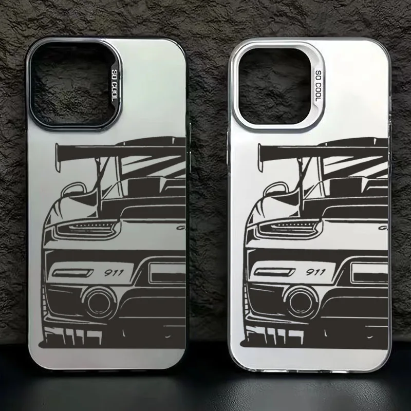 Sleek Car Pattern Design Shockproof Phone Case with TPU Silicone Bumper Cover
