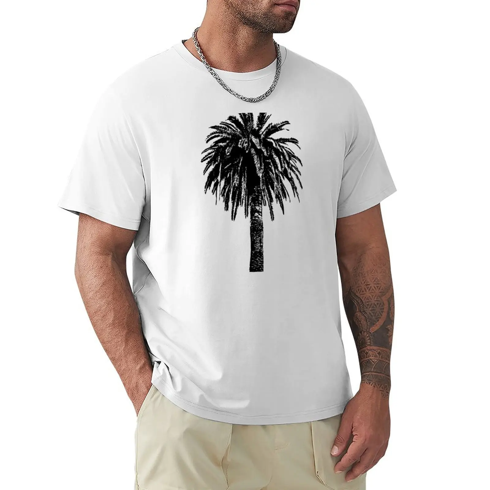 

Palm tree T-shirt anime quick-drying blanks for a boy workout shirts for men
