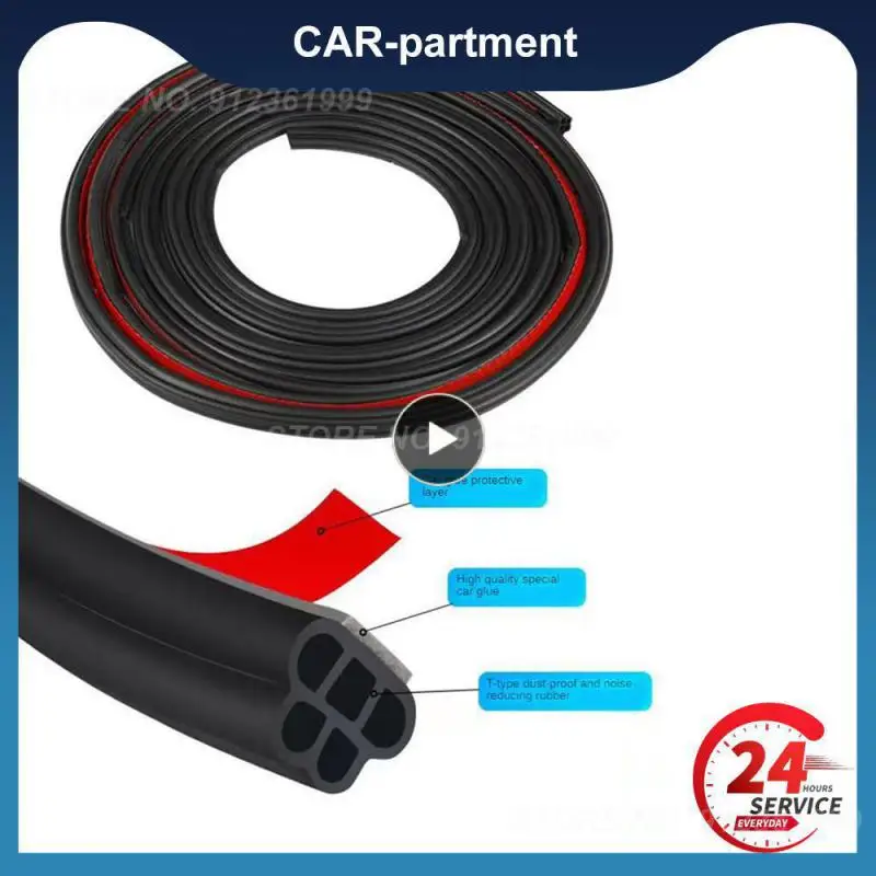 

5M Car Door Edge Seal Strip Sticker B 8-hole Weatherstrip Rubber Seals Sound Insulation Sealing Strip Car Styling Protector