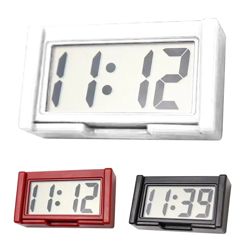 Mini Digital Car Clock Small Car Dashboard Clock Self Adhesive Stick Mini Digital Clock Car Accessories For auto Dashboard deco