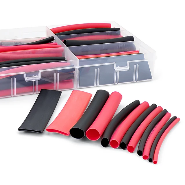 ท่อหดความร้อนฉนวนกันความร้อน 3:1 สำหรับสายเคเบิล ชุดท่อหดความร้อนทนความร้อน ฉนวนไฟฟ้า 100~300 ชิ้น 1