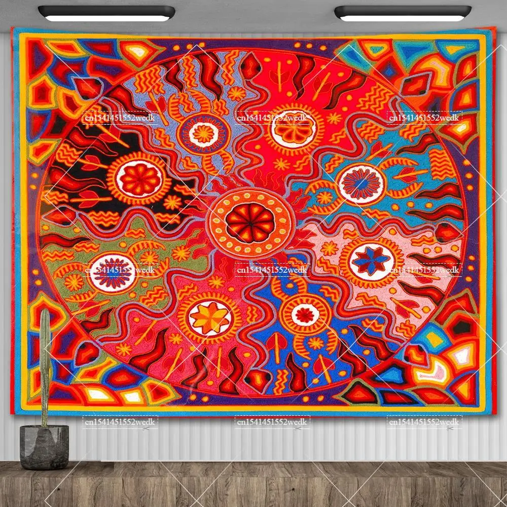 Arazzo Maya Azteco - Decorazione Parete 203x152 Cm Per Interni Ed Esterni