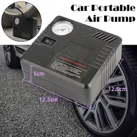Pompe à Air de secours pour voiture, gonfleur de pneus automatique DC 12V avec manomètre, prise allume-cigare compacte et Portable pour camion SUV 1