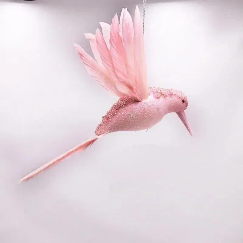 Hummingbird Simulation Bird Fake Foam Animal Simulation Feather Bird Model Artificial Pigeon Bird Shape Christmas Tree Pendant