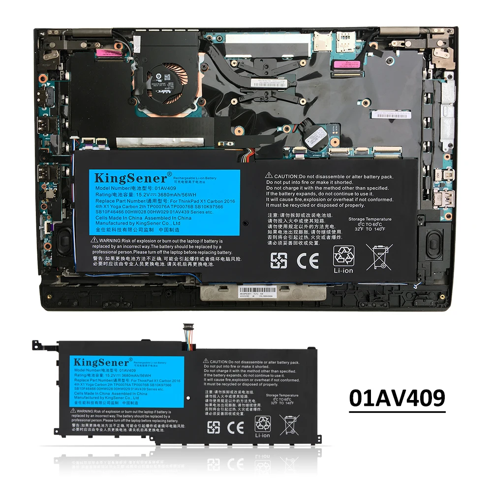Genuine Lenovo ThinkPad X1 Yoga 56Wh 4 Cell Battery 01AV458