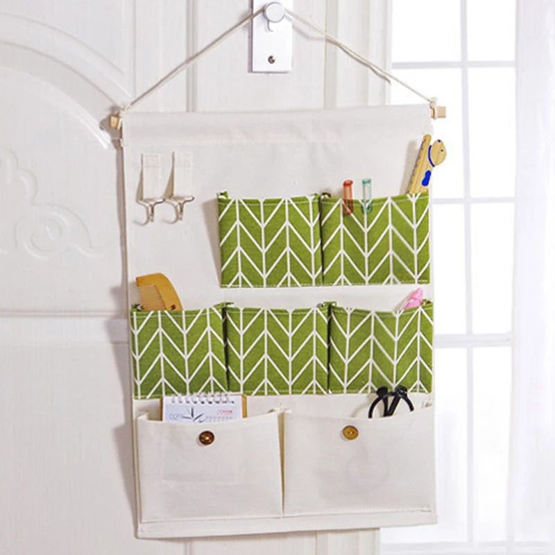 Hanging storage organizer 7 pockets waterproof hanging storage bag wall mounted closet organizer bear flamingo sundries bags home decor