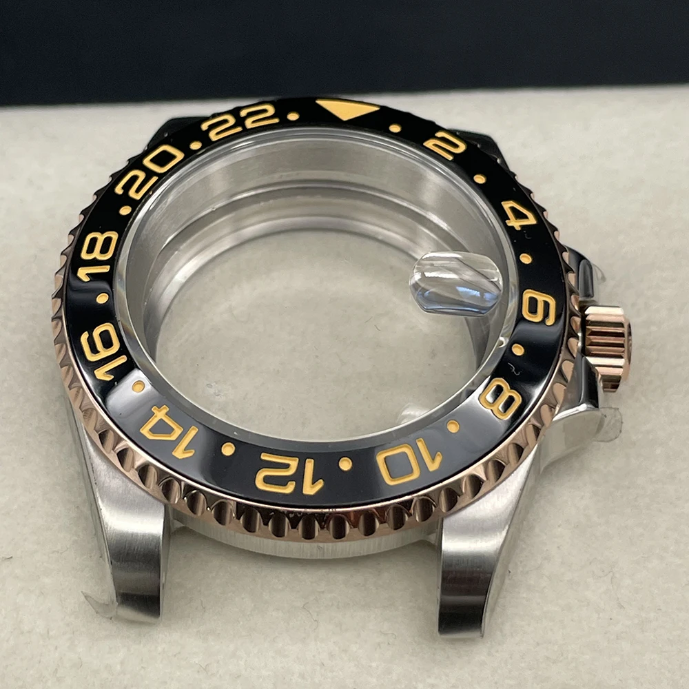 Cassa Per Orologio Submariner Rlx Di Alta Qualità Acciaio Inossidabile Argento-Rosegold Gmt'S Diver'S Sapphire Crystal 2.5X Date 100M Impermeabile