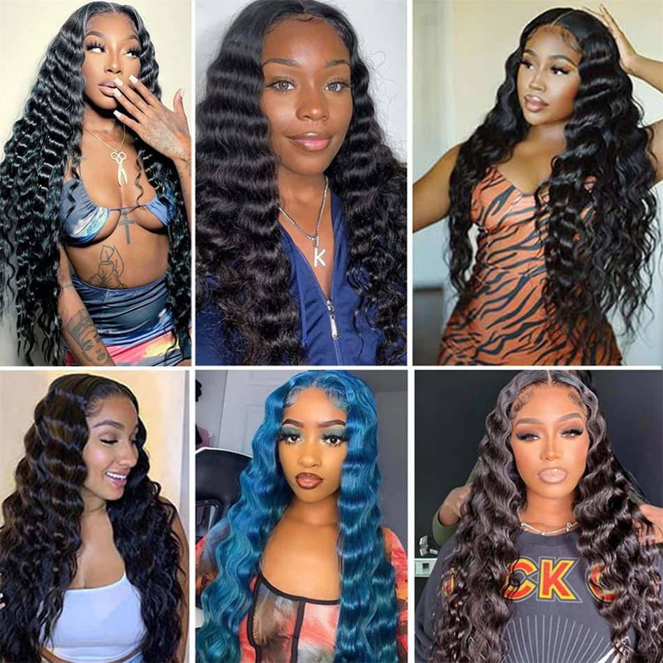 Deep Wave Curly Human Hair Bundles Brazilian Hair Weave Remy Human Bundles 3 for Black Women 30 Inch Natural Color