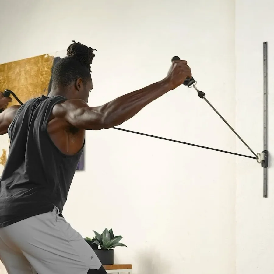 Space Saver Gym Resistance Bands Exercise Equipment for at Home Fitness Workout | Resistance Band Wall Anchor for Kinetic Bands