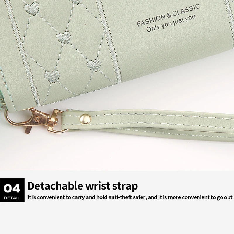 Women Pu Leather Wallet Long Purse Zipper Card Money Holder Coin Clutch Handbag Lady Student Coin Purse Fashion Design