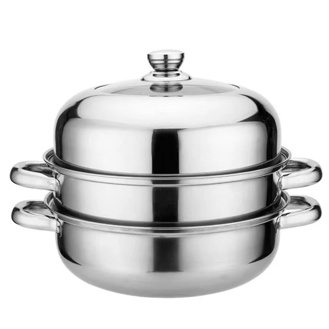  WUWEOT 11 Steamer Pot, 3 Tier Stainless Steel Steaming Pot Dim  Sum Cookware, Food Vegetable Cooking Pan With Stackable Pan Insert/Lid for  Vegetable, Dumpling, Stock, Sauce, Food: Home & Kitchen