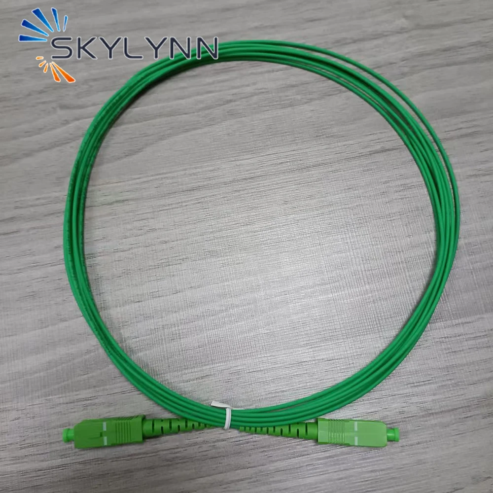 Fiber Optic Cable 100 PCS SC/APC-SC/APC Single Mode G657A2 Simplex Core 1.6mm Diameter Fiber Optic Patch Cord Green LSZH Jacket 3.5M