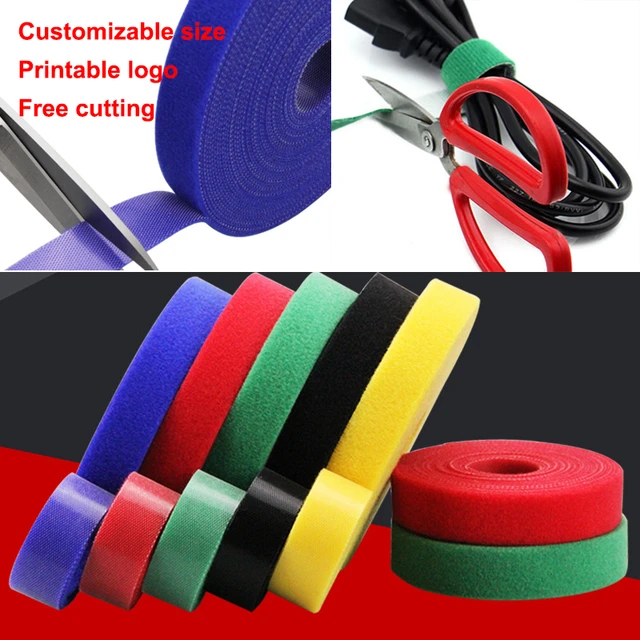 5M/Roll 15/20mm Hook and Loop Cable Ties Straps Reusable