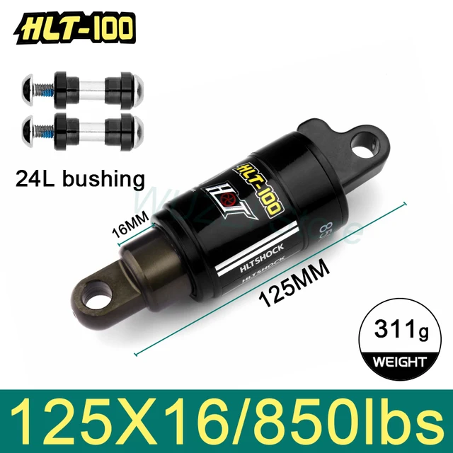 HLT100 Mountain bicycle Rear Shocks 125/150/165/185mm x 850/1000 lbs