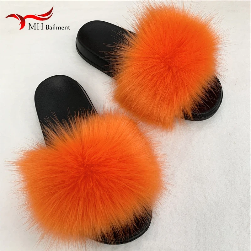 Faux Fur Slippers Women Home Fluffy Flat Slides Winter Comfort Furry House Sweet Shoes Female Slipper Indoor Flip Flops 3