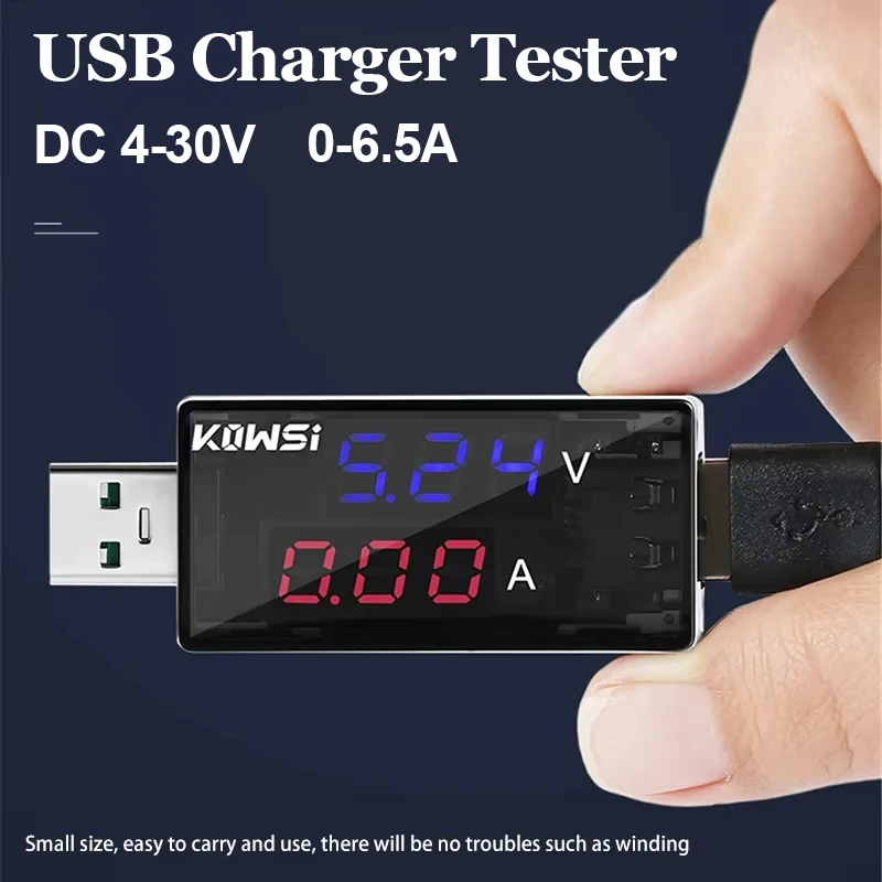 KWS-11VA USB 테스터 DC 4-30V 디지털 볼트미터 6.5A 전류 전압계 암미터 모바일 전원 감지기 배터리 용량 테스터