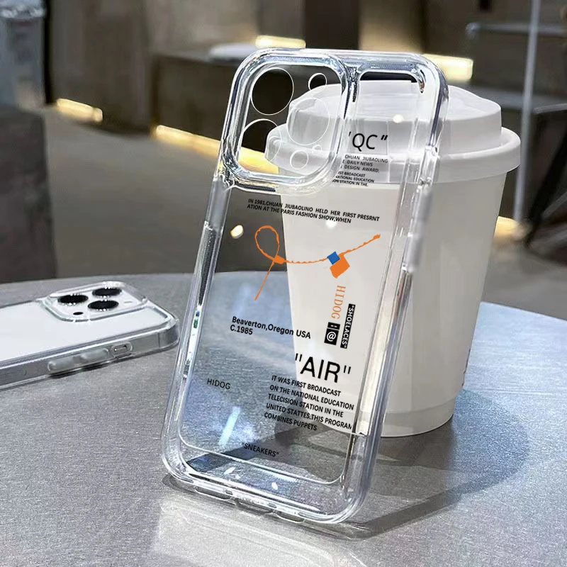 Luxury Street AIR Shoes Sneaker Clear Case For iPhone Pro Max Mini XS XR X 7 8 Plus SE 2020 Shockproof Bumper Cover