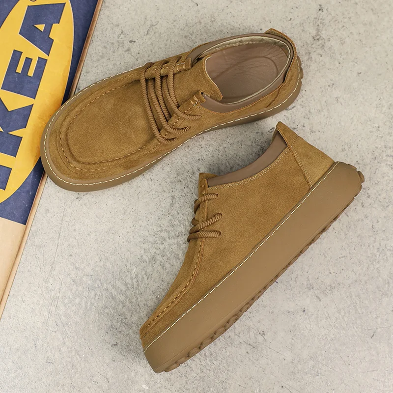 British Style Men's Suede Shoes Autumn Winter New Plush Retro Trend Low Top Shoes Men's Oxford Shoes Versatile for Daily Use 3