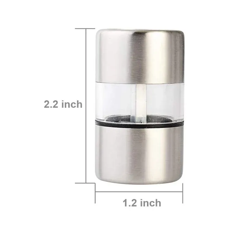 Manual Stainless Steel Salt&Pepper Grinder - Portable Mini Mill for Herbs,Spices, and Rose Salt, Adjustable Coarse/Fine Kitchen