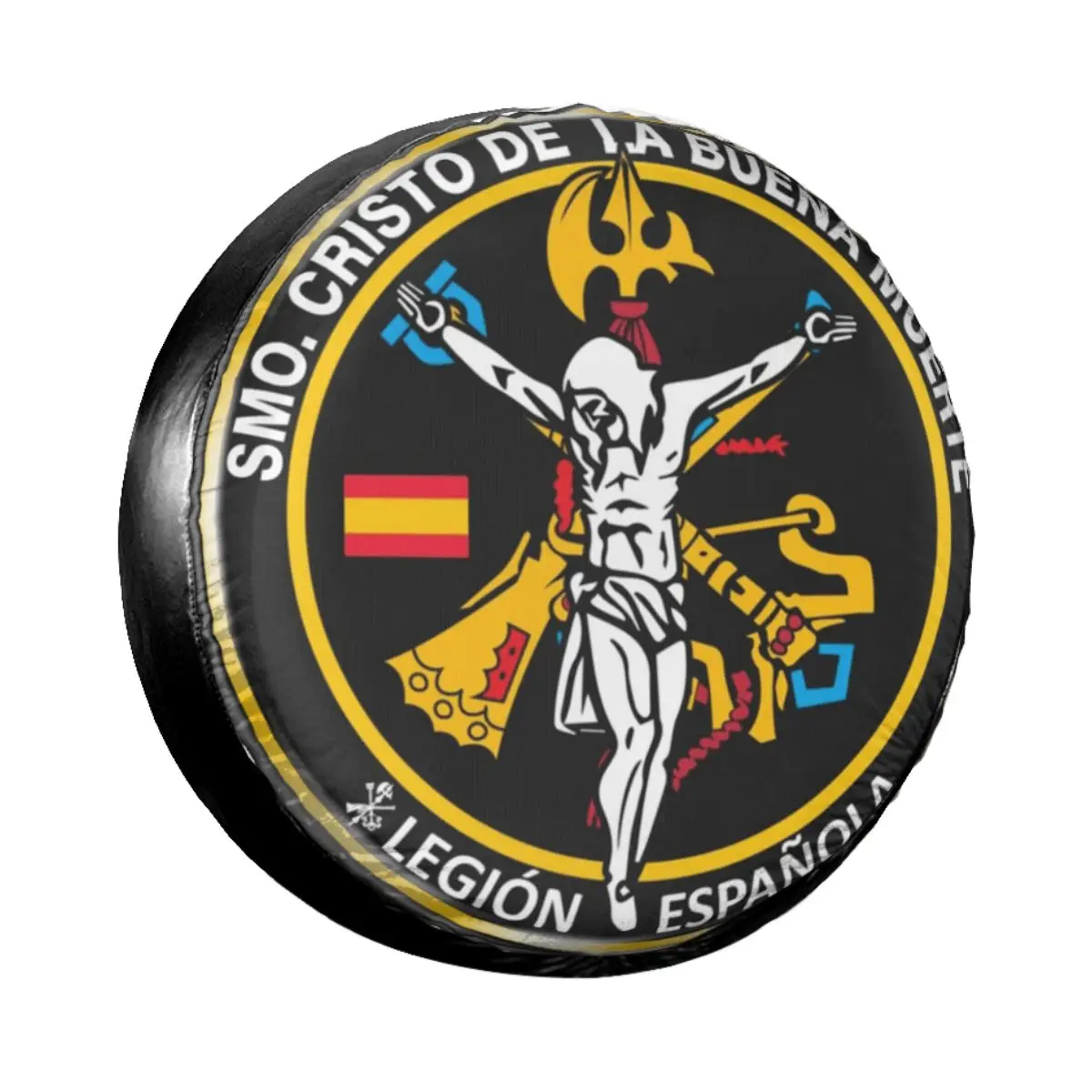 

Spanish Legion Spare Tire Cover for Jeep Mitsubishi Saint Christ of the Good Death Car Wheel Protectors 14" 15" 16" 17" Inch