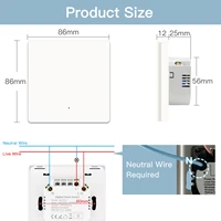 BSEED Zigbee Button Switch 1/2/3Gang 2Way Wall Light Switch Automatic Rebound Smart Curtain Shutter Switch Neutral Required - Image 6