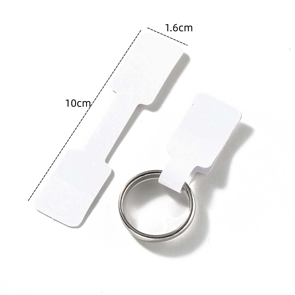 Rectangle Blank Jewelry Price Tags - Self Adhesive Barbell Sticker Cards for Display and Packaging