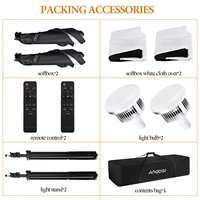 Andoer Studio Photography Light kit Softbox Lighting Set with 85W 2800K-5700K LED Light/ 50x70cm Softbox/ 2m Stand for Video - Image 2