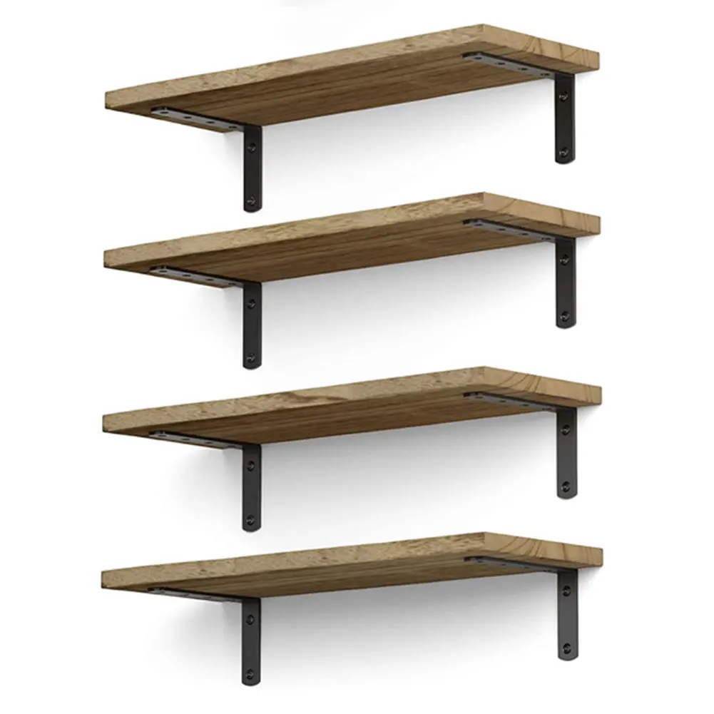 Description Picture 6 of itemFloating Shelves, 4 Layer Easy to Install Wall Mounted Shelves, Rustic Wood Shelves for Wall Decor for Bedroom Living Room