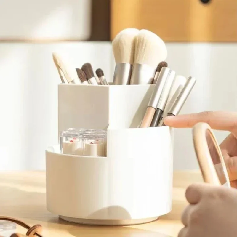 360° Rotating Makeup Brush Holder Large Capacity Cosmet Storag Box Makeup Organiser Lipsticks Container Vanity Organizer Bucket 6