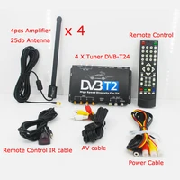 HDTV автомобильный DVB-T2 DVB-T MULTI PLP цифровой ТВ-приемник автомобильный DTV-приставка с 4-тюнером антенной