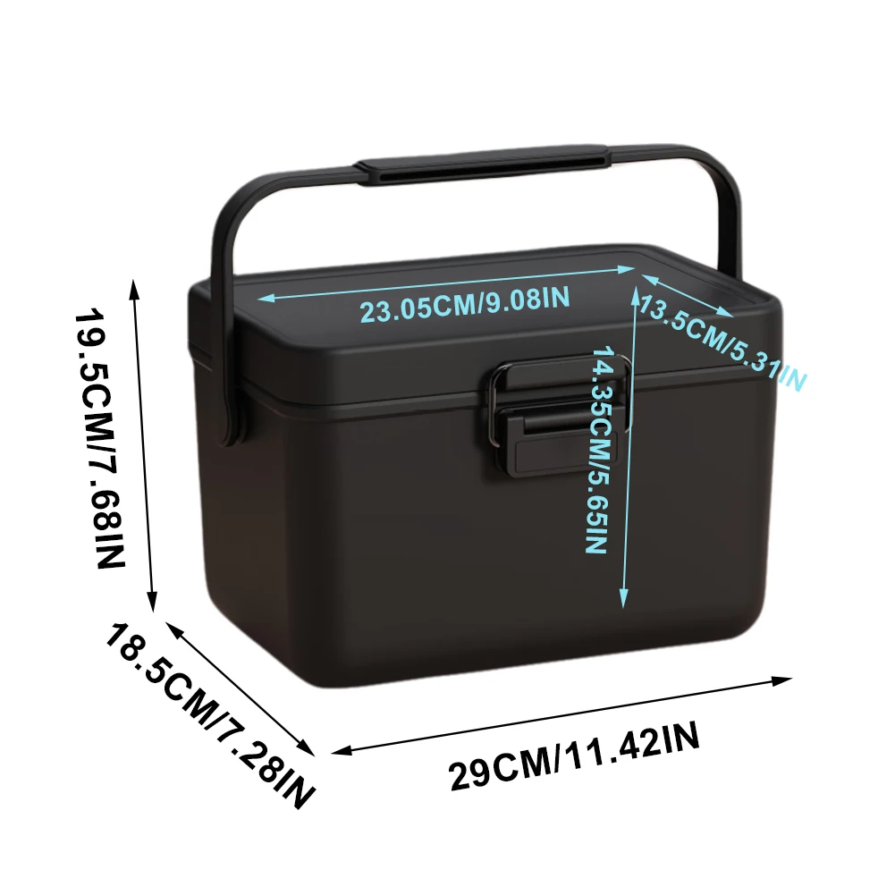 3.8L Insulated Portable Cooler with Handle Hard Cooler Ice Chest Box for Beach Picnic Camping Boating Fishing Car