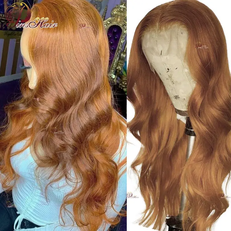 

Ginger Brown Lace Front Wig Honey Blonde Body Wave 13X4 Lace Front Human Hair Wigs Pre Plucked For Women Remy Human Hair Wigs