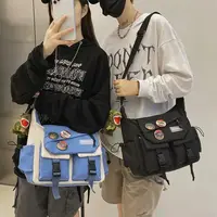 Japanese Simple Messenger Bag Student Nylon Waterproof Canvas Handbag Shoulder Crossbody Bags for Women Men Satchels Bolsas - Image 2