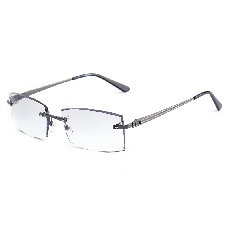 Wide Business Men Myopia Rimless Eyeglasses Prescription Eye Glasses Anti Blue Light Fashion Male Optical Glasses Eyewear