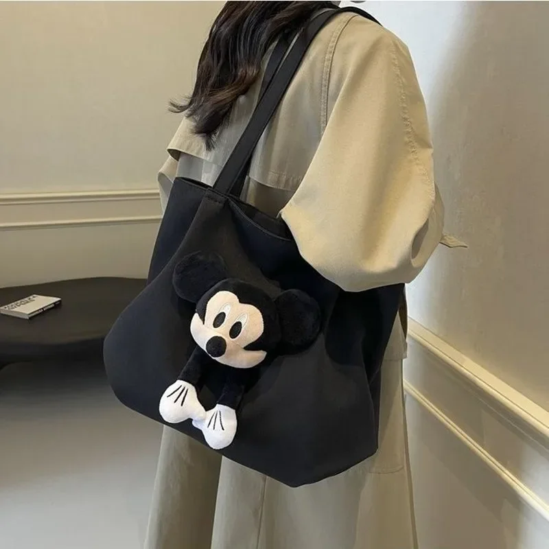 Disney New Cartoon Casual Shoulder Bag Tote for Students Mickey Mouse Female nylon Large Storage Shopping Bag shoulder bag women handbag
