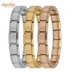 Hapiship New Women's Jewelry 9mm Width Itanlian Elastic Charm Bracelet Fashion Stainless Steel Bangle ST-