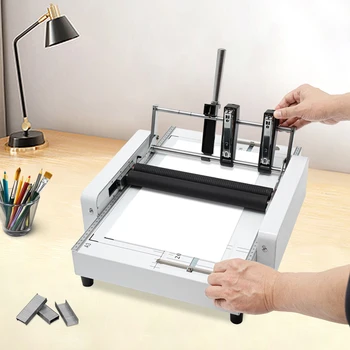 60W Paper Folding Machine, A3 Booklet Maker, Binding & Folding Machine with Visible Panel 5.83*8.27in-11.69*16.54in 1