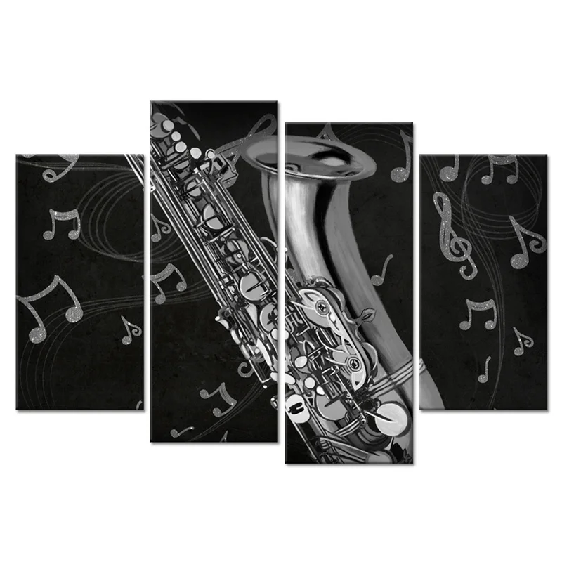4 Pieces Saxophone Wall Art Poster Musical Instrument Print Canvas