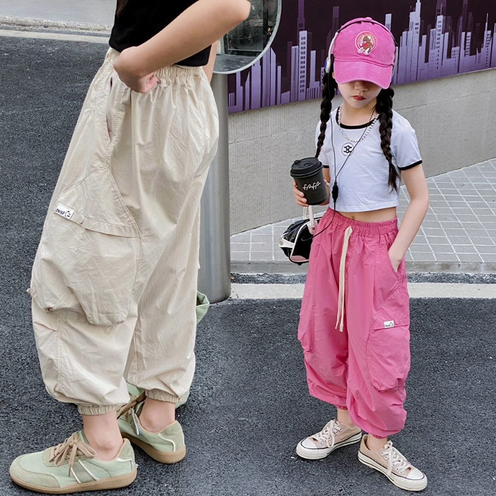 Kids Girls Cargo Pants Multi-pocket Sport Hip Hop Dance Jogger Pants  Sweatpants | eBay