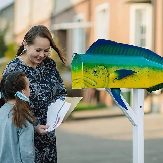 Hal Postafiókok Kívülről A Kerti Otthoni Dekorációhoz Fémhorgászat Levélbox Studry Színes Halműalapok Külső Parkokhoz - Image 2