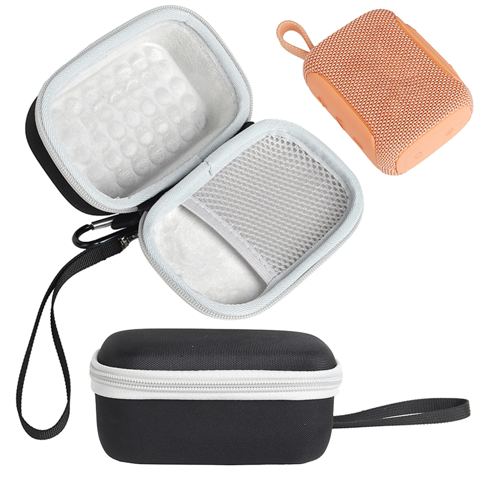 Travel Carrying Pouch Fit for GO5 BT Speaker Travel Storage Bag Double Zipper with Lanyard and Carabiner Scratch-Resistant
