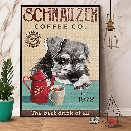 

Schnauzer Dog Tin Sign Poster Retro Street Garage Home Cafe Bar Kitchen Farm Wall Decoration Bathroom Metal Tin Sign Gift