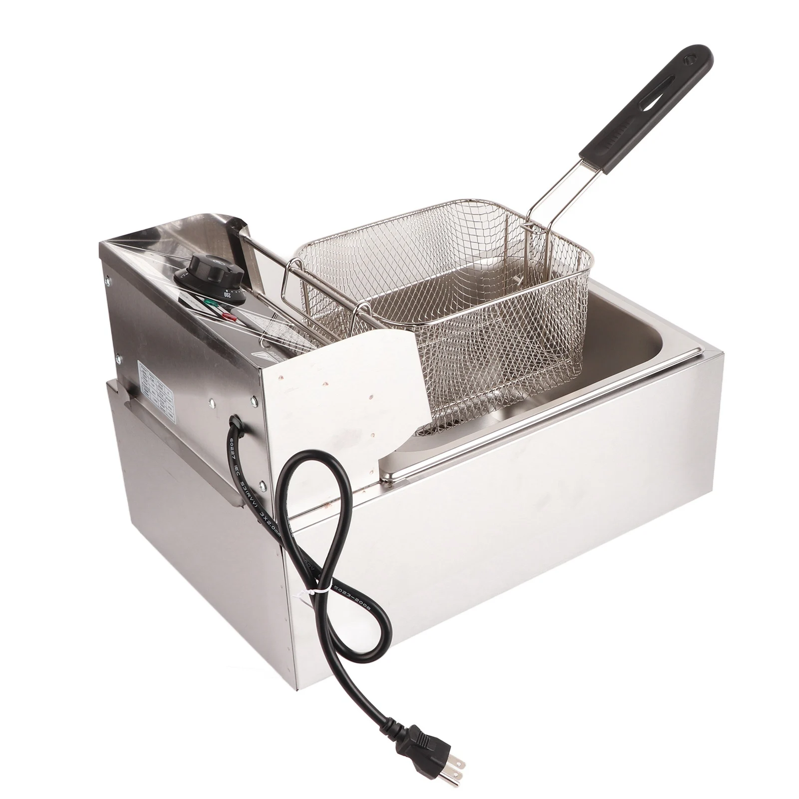 Description Picture 5 of itemElectric Deep Fryer Professional Adjustable Temperature Stainless Steel Deep Fryer with Lid Basket for Commercial Use 6L