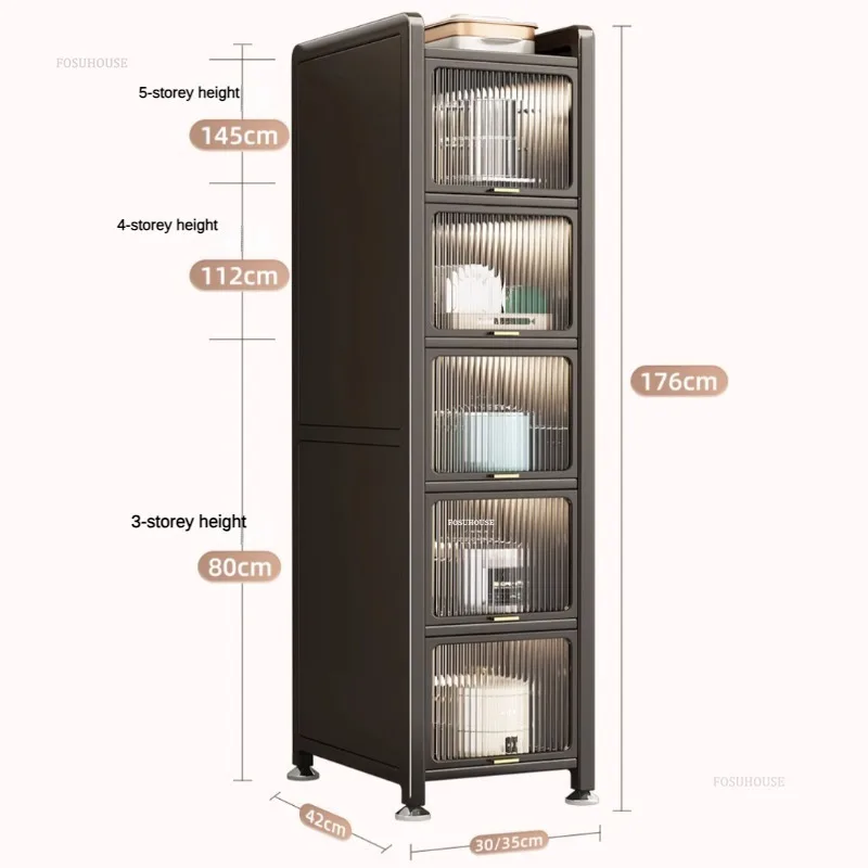 Floor-standing Narrow Storage Cabinet Small Apartment Kitchen Cabinet Home Furniture Multilayer Kitchen Against The Wall Cabinet 6