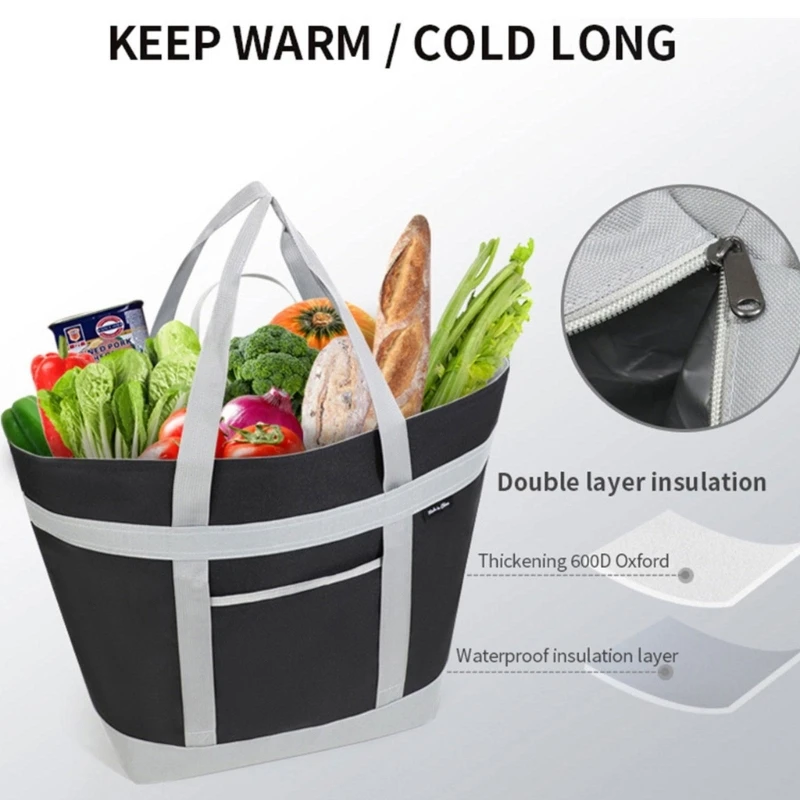 Soft Insulated Bag Large Capacity Cooling Handbag Convenient and Stylish Insulation Shoulder Bag for Outdoor Activities