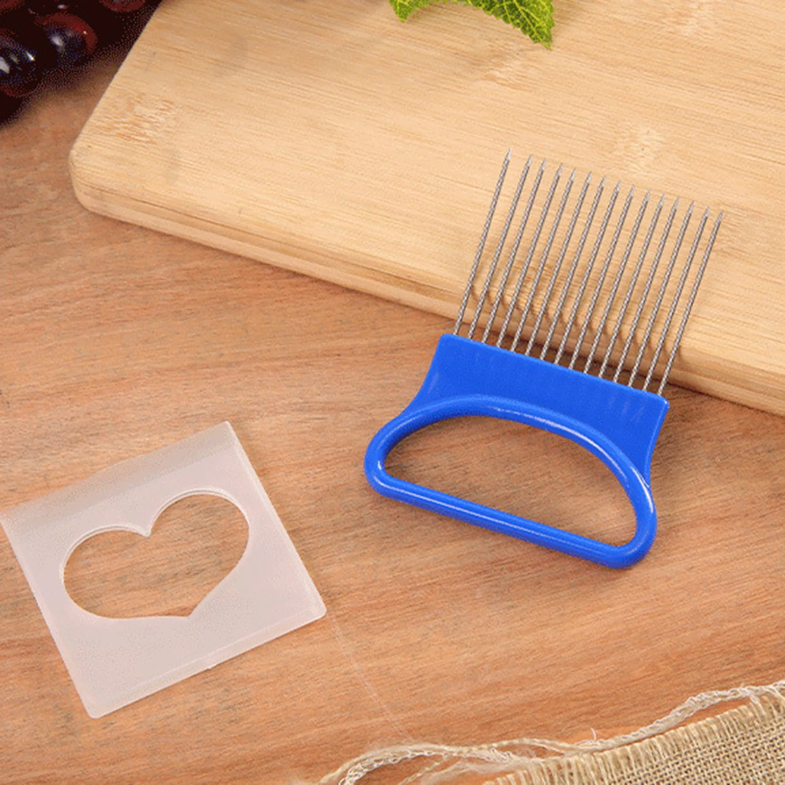 Onion Holder Onion Slicer Sharp Stainless Steel Food Slicer Assistant Tool for Slicing Fruit Lemon and Meat xqmg