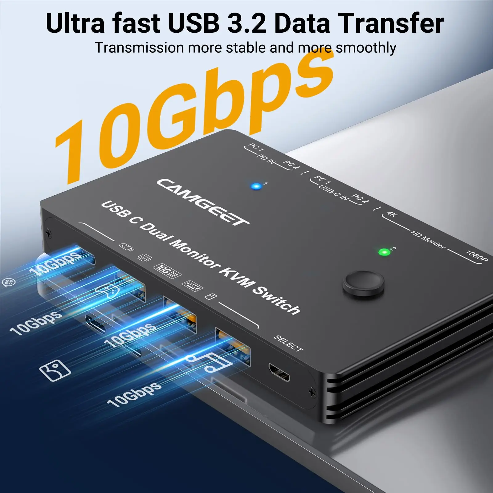 새로운 USB C KVM 스위치 2 PC 2 모니터, KVM 스위치 듀얼 모니터 HDMI 2대의 노트북용, 2 USB C MST 포트, KVM 스위치 USBC 2입력 2출력