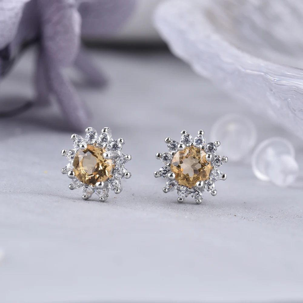 ITSMOS Amethyst Topaz Peridot Garnet Natural Stone Earrings