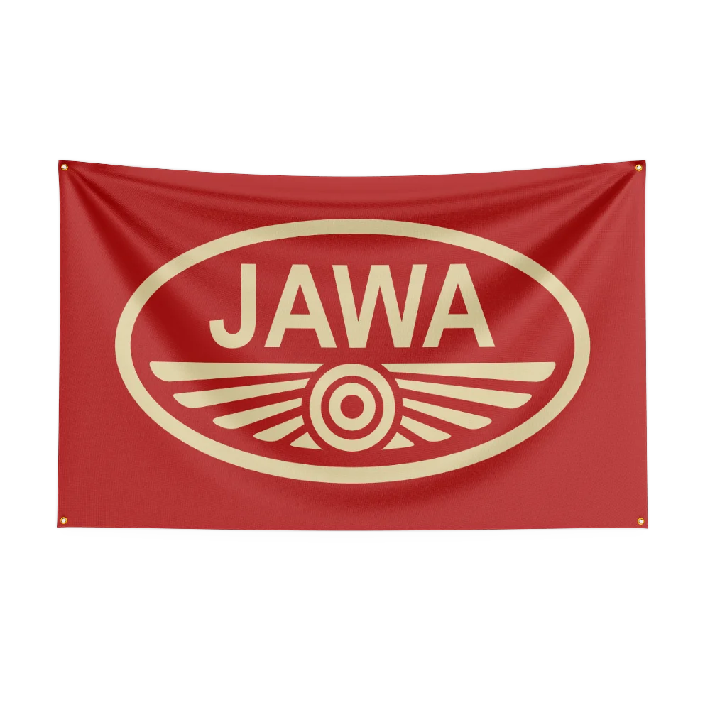 Фото Гоночный флаг JAWAs 3x5 футов, полиэстер, печатные мотоциклетные флаги, баннер, гобелен для декора №3