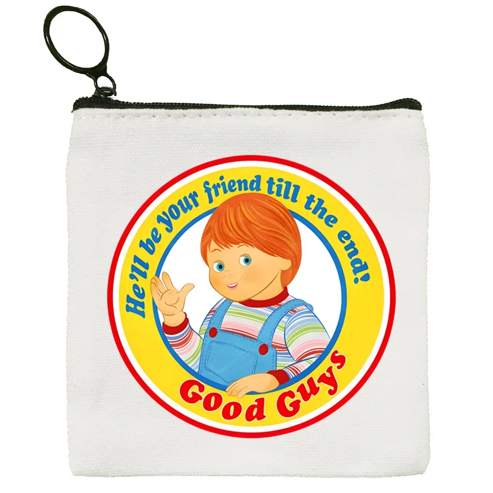 Chucky Halloween Horror Movie Cartoon Coin Purse Female Mini Canvas Art Cute Key Case Coin Purse Student Wallet